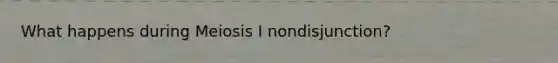 What happens during Meiosis I nondisjunction?