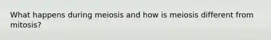 What happens during meiosis and how is meiosis different from mitosis?