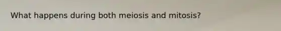 What happens during both meiosis and mitosis?