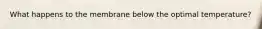 What happens to the membrane below the optimal temperature?