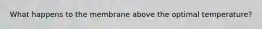 What happens to the membrane above the optimal temperature?