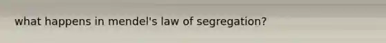 what happens in mendel's law of segregation?