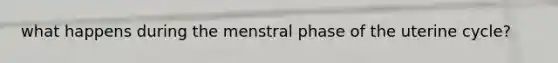 what happens during the menstral phase of the uterine cycle?