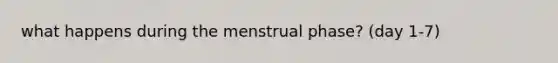 what happens during the menstrual phase? (day 1-7)