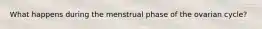 What happens during the menstrual phase of the ovarian cycle?