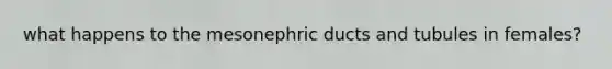 what happens to the mesonephric ducts and tubules in females?