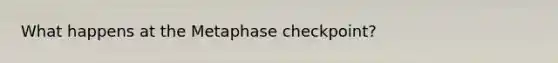 What happens at the Metaphase checkpoint?