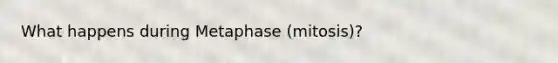 What happens during Metaphase (mitosis)?