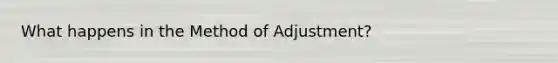 What happens in the Method of Adjustment?