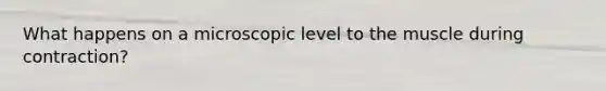 What happens on a microscopic level to the muscle during contraction?