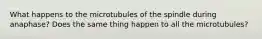 What happens to the microtubules of the spindle during anaphase? Does the same thing happen to all the microtubules?