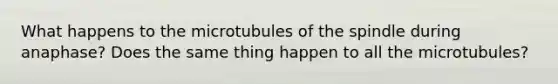 What happens to the microtubules of the spindle during anaphase? Does the same thing happen to all the microtubules?