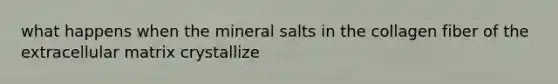 what happens when the mineral salts in the collagen fiber of the extracellular matrix crystallize