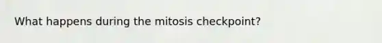 What happens during the mitosis checkpoint?