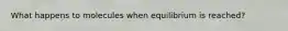 What happens to molecules when equilibrium is reached?