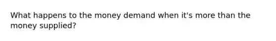 What happens to the money demand when it's more than the money supplied?