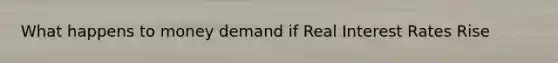 What happens to money demand if Real Interest Rates Rise