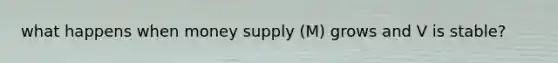 what happens when money supply (M) grows and V is stable?