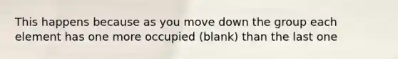 This happens because as you move down the group each element has one more occupied (blank) than the last one