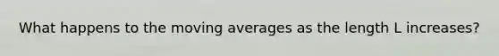 What happens to the moving averages as the length L increases?