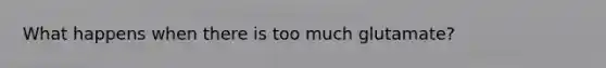 What happens when there is too much glutamate?