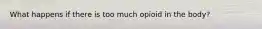 What happens if there is too much opioid in the body?