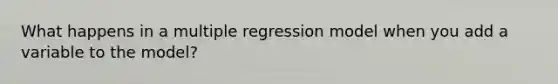 What happens in a multiple regression model when you add a variable to the model?