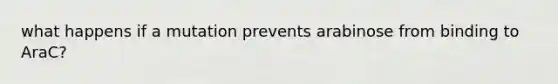 what happens if a mutation prevents arabinose from binding to AraC?