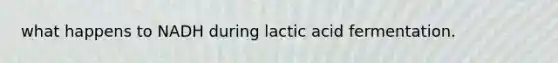 what happens to NADH during lactic acid fermentation.