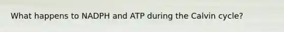 What happens to NADPH and ATP during the Calvin cycle?