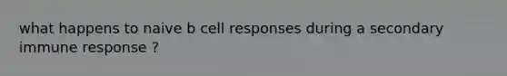 what happens to naive b cell responses during a secondary immune response ?