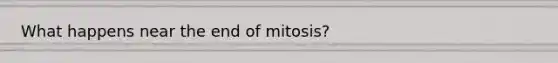 What happens near the end of mitosis?