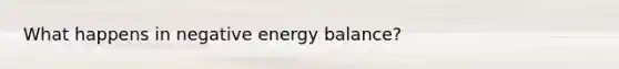 What happens in negative energy balance?