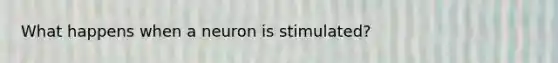 What happens when a neuron is stimulated?