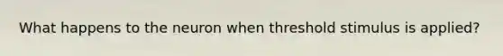 What happens to the neuron when threshold stimulus is applied?