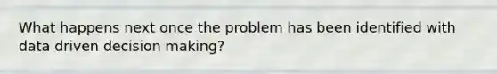 What happens next once the problem has been identified with data driven decision making?