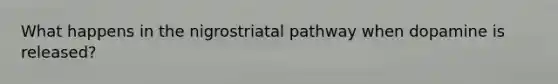 What happens in the nigrostriatal pathway when dopamine is released?