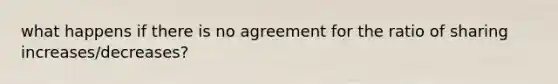 what happens if there is no agreement for the ratio of sharing increases/decreases?