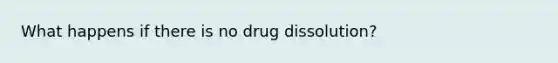 What happens if there is no drug dissolution?