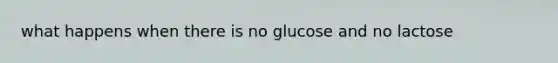 what happens when there is no glucose and no lactose