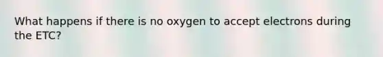 What happens if there is no oxygen to accept electrons during the ETC?