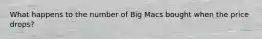 What happens to the number of Big Macs bought when the price drops?