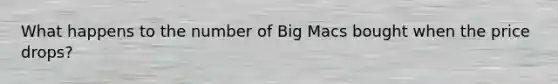 What happens to the number of Big Macs bought when the price drops?