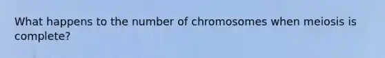 What happens to the number of chromosomes when meiosis is complete?