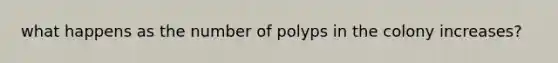 what happens as the number of polyps in the colony increases?