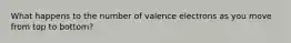 What happens to the number of valence electrons as you move from top to bottom?