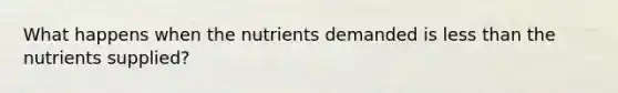 What happens when the nutrients demanded is less than the nutrients supplied?