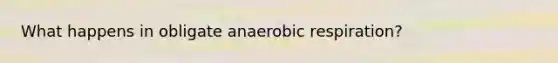 What happens in obligate anaerobic respiration?