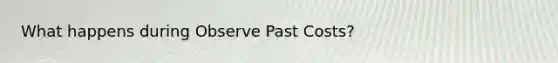 What happens during Observe Past Costs?