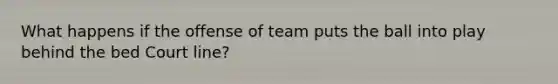 What happens if the offense of team puts the ball into play behind the bed Court line?